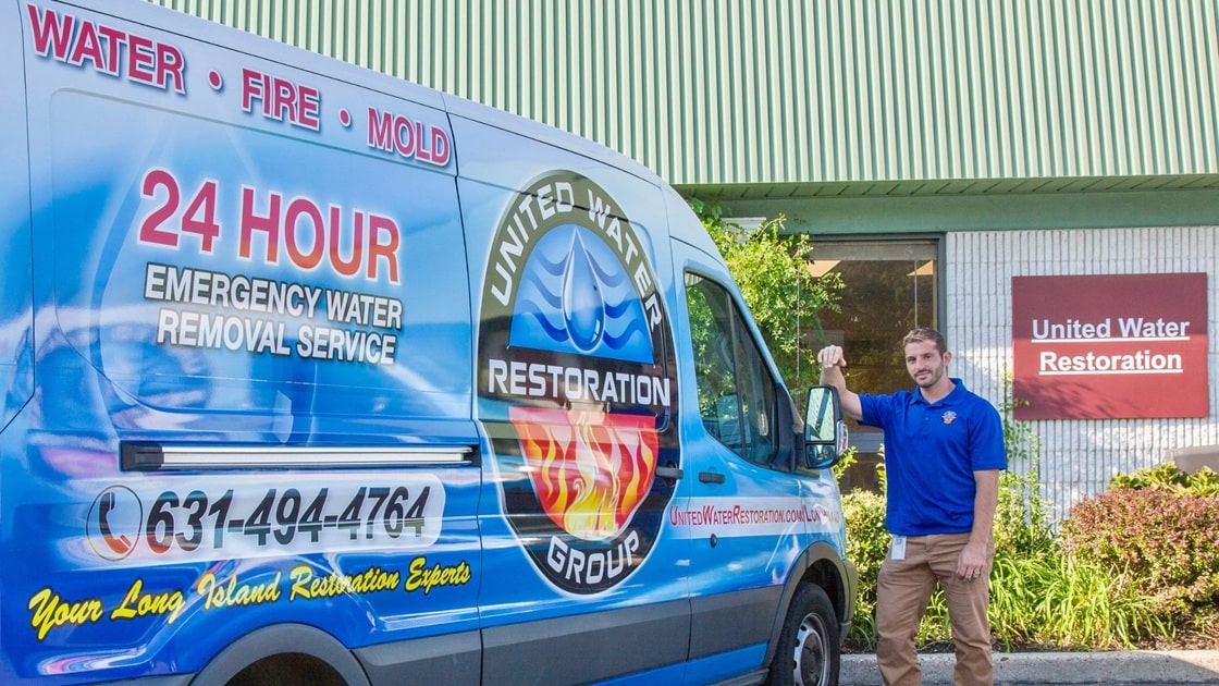 phil depaul with united water restoration group truck